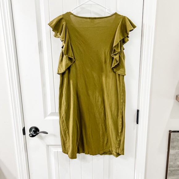 J. Crew Green Sleeveless Ruffle Tshirt Dress Size Small - Picture 2 of 7